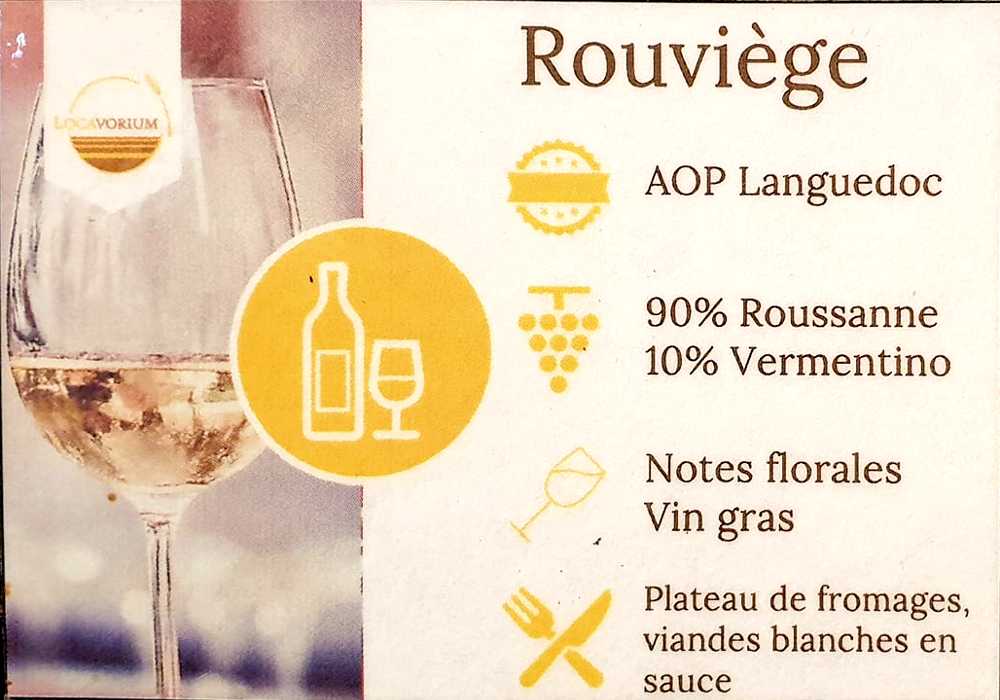 Cuvée « Rouviège », vin blanc Domaine Clos d'Elle (Languedoc)